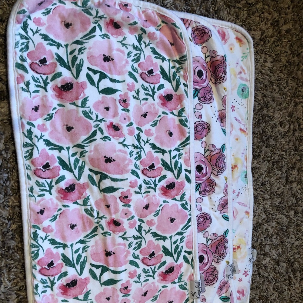 3 copper pearl burp cloths